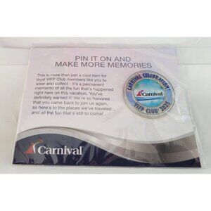 Carnival Cruise CCL VIFP Club 2025 CELEBRATION Platinum Hat Lapel Badge Pin